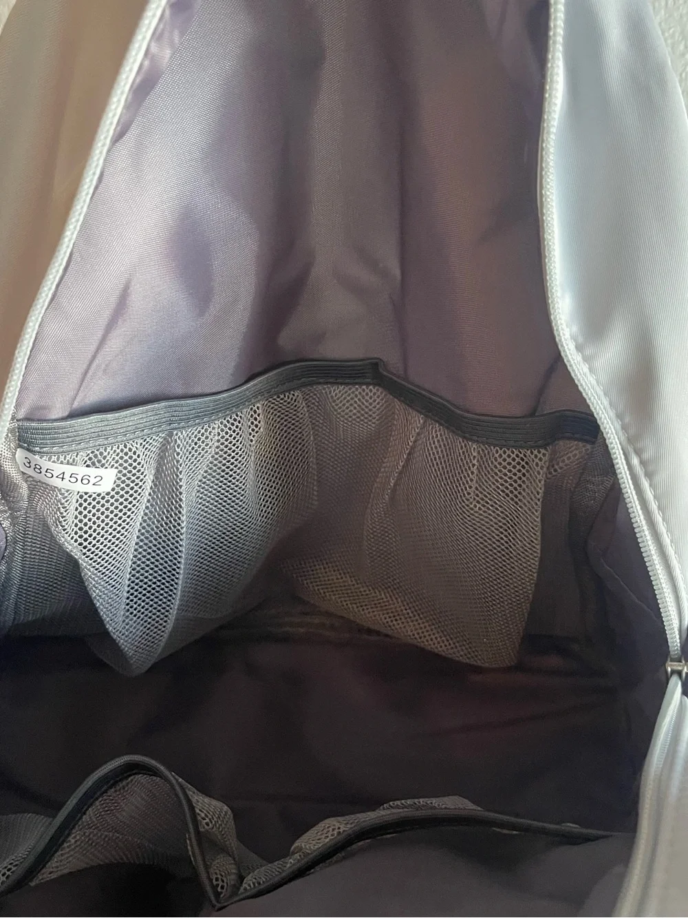 Grey gym bag w/ shoe department and cooler pocket